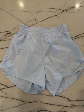 lululemon athletica Pale Blue Women's Hotty Hot Shorts - high rise 4”